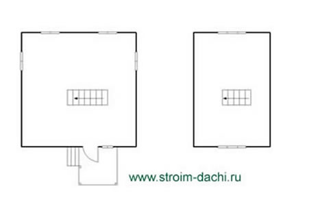 чертеж каркасного дома 6 x 6